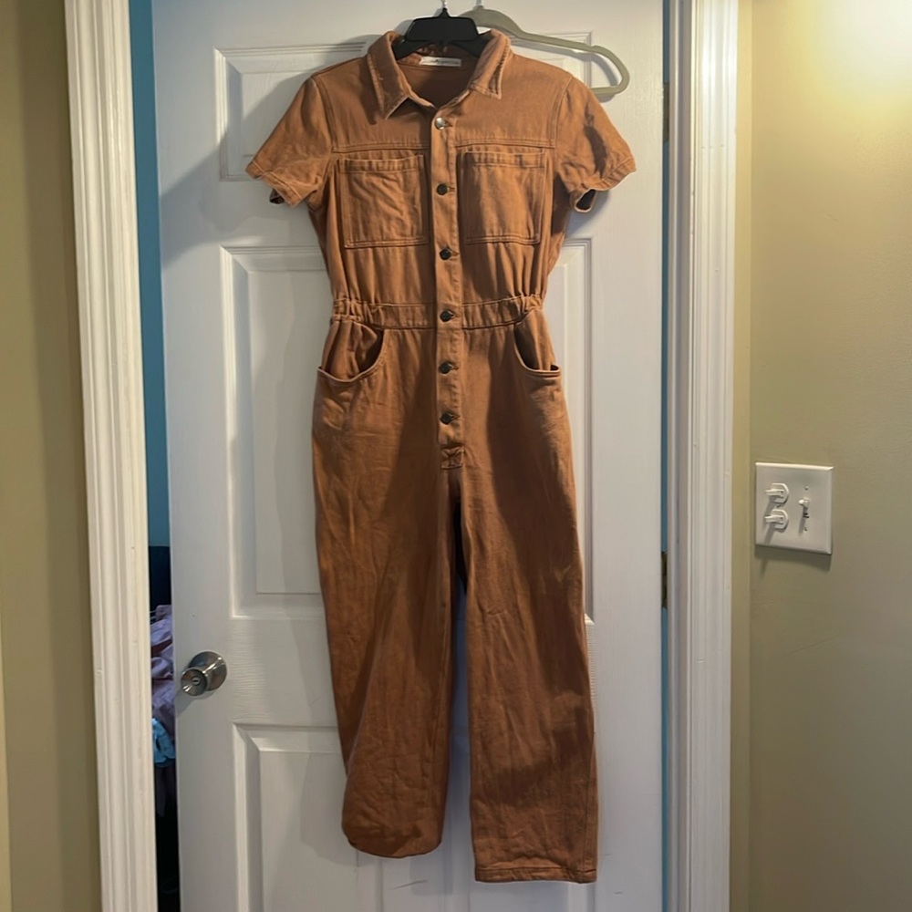 Molly Green Brown Button up Jumpsuit